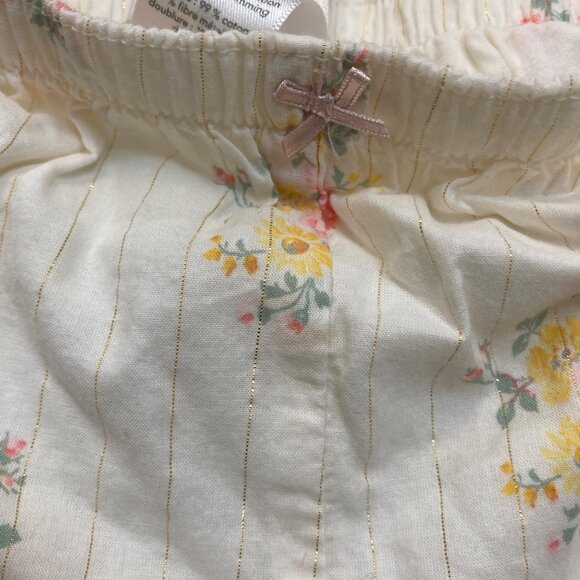 Baby B'Gosh Shorts Bloomers Toddler 12 months Floral Gold Glitter Bottoms - Picture 5 of 5